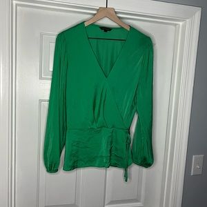 Green Wrap Blouse